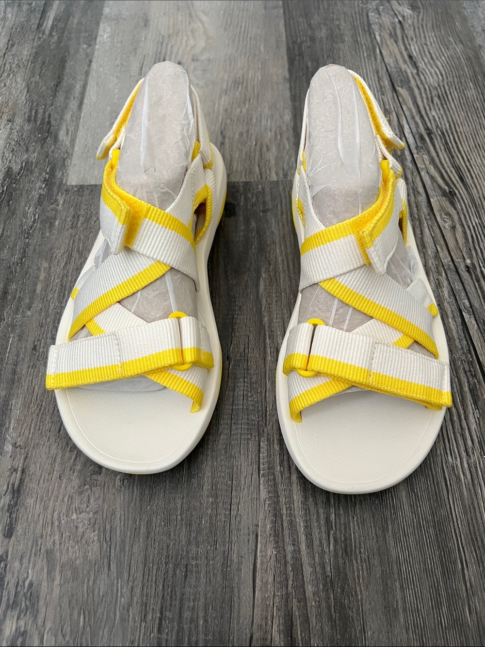 Camper Match Houston Webbing Sport Sandals White Yellow New In Box US 8 - Picture 2 of 9